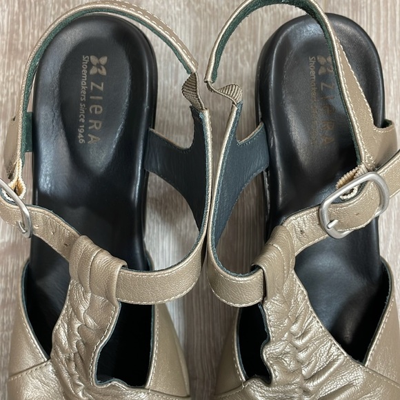 Ziera Dash Leather Ankle Strap Open Toe Heel Sandal 38 W - Picture 6 of 16